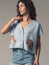 Load image into Gallery viewer, Western Horse V Neck Cropped Cardigan