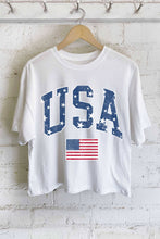 Load image into Gallery viewer, USA STAR FLAG GRAPHIC LONG CROP TOP