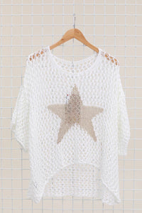 French Cotton Knit Sweater with Star