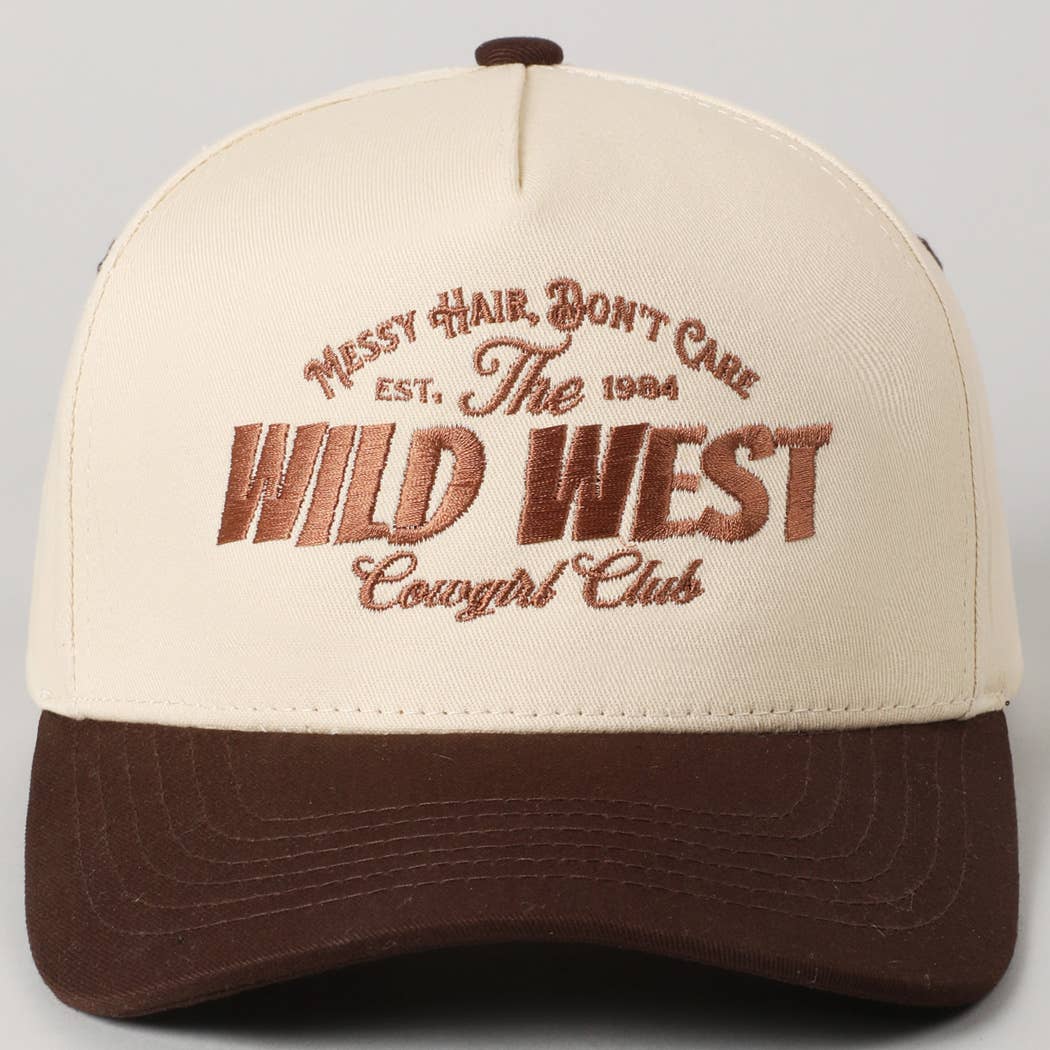 Messy Hair Wild West Cowgirl Club Embroidery Hat