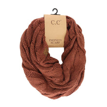 Load image into Gallery viewer, Solid Cable Knit CC Infinity Scarf