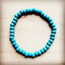 Load image into Gallery viewer, Blue Turquoise Stackable Stretch Beaded Bracelet 800u