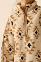 Load image into Gallery viewer, Geo-Print Sherpa Fleece Half-Zip Pullover