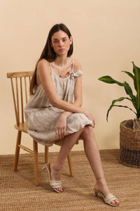 Italian Linen Bow Strap Dress