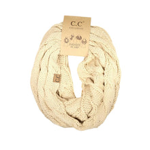 Load image into Gallery viewer, Solid Cable Knit CC Infinity Scarf