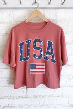 Load image into Gallery viewer, USA STAR FLAG GRAPHIC LONG CROP TOP