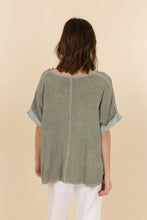 Load image into Gallery viewer, Italian Cotton Linen Rolled Sleeve T-shirt