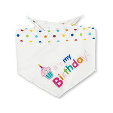 Load image into Gallery viewer, 4-Piece Dog Birthday Kit: Bandana, Hat, Bow Tie, Plush Toy