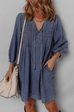 Load image into Gallery viewer, Candy Pleated Denim Mini Dress