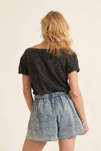 Load image into Gallery viewer, Vintage Mineral Raw-Edge V-Neck Tee