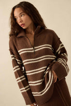 Load image into Gallery viewer, Tandy Striped Knit Quarter-Zip Sweater