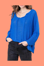 Load image into Gallery viewer, Bizou Asymmetrical Cotton Sweater - France