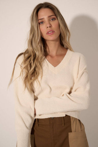 Sophie Exposed-Seam V-Neck Sweater