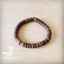 Load image into Gallery viewer, Wood Disc Beaded Stretch Bracelet 800oa