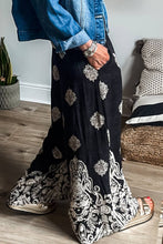 Load image into Gallery viewer, Black Boho Print Wide Leg Pants