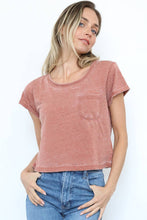 Load image into Gallery viewer, BURNOUT KNIT T SHIRT WITH ONE POCKET