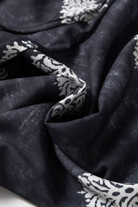 Black Boho Print Wide Leg Pants