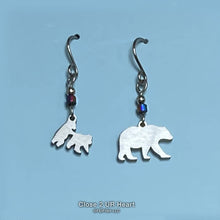 Load image into Gallery viewer, Bear with 2 Cubs Earrings