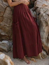 Load image into Gallery viewer, Boho Cargo Pocket Maxi Skirt