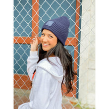 Load image into Gallery viewer, Solid Ribbed CC Beanie with Rubber Patch