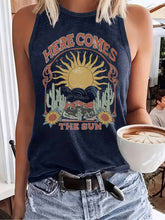 Load image into Gallery viewer, Sunrise over the mountains graphic tank top