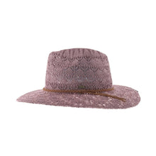 Load image into Gallery viewer, Horseshoe Lace Knit with Braided Suede Trim C.C Panama Hat K