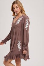 Load image into Gallery viewer, FLOUNCY RUFFLED DRESS EMBROIDERED
