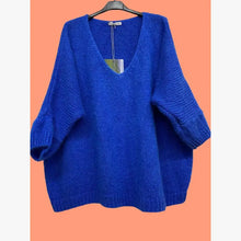Load image into Gallery viewer, Eloise Oversized V Neck Sweater Wool Mohair Blend - Italian