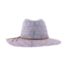 Load image into Gallery viewer, Horseshoe Lace Knit with Braided Suede Trim C.C Panama Hat K