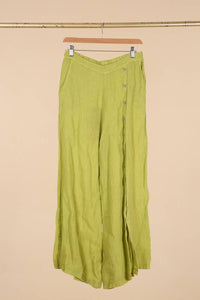 Italian Linen Pants Button Detail