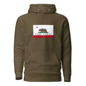 Unisex Hoodie CA Flag with Bear - Lake Tahoe
