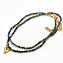 Load image into Gallery viewer, Gold Heart Mini Stone Gold Charm Necklace