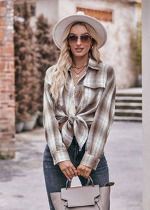 Women's Loose Flannel Plaid Shirt