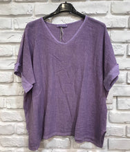 Load image into Gallery viewer, Italian Cotton Linen Rolled Sleeve T-shirt