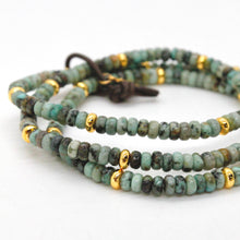 Load image into Gallery viewer, African Turquoise + Gold Bracelet Bundle