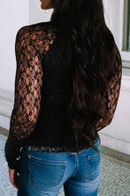 Load image into Gallery viewer, Lace Long Sleeve Henley Top