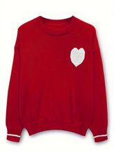 Load image into Gallery viewer, Heart Pattern Pullover Sweater