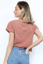 Load image into Gallery viewer, BURNOUT KNIT T SHIRT WITH ONE POCKET