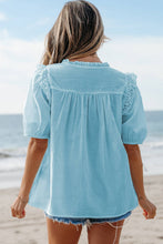Load image into Gallery viewer, Embroidered Lace Short Sleeve Blouse