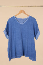 Load image into Gallery viewer, Italian Cotton Linen Rolled Sleeve T-shirt