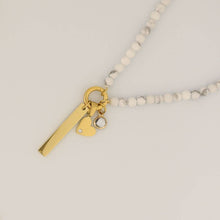 Load image into Gallery viewer, Semi Precious Natural Stone Charm Keeper Necklace