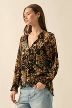 Load image into Gallery viewer, Cora Vintage Button Ruffle-Cuff Top