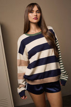 Load image into Gallery viewer, Camille Color Block Striped Sweater Top