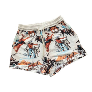 Western Retro Ranch Print Comfy Boxer Shorts