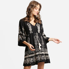 Load image into Gallery viewer, Embroidered Lace Pattern Tassels Deco Mini Dress