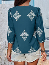 Load image into Gallery viewer, Boho Diamond Print V-Neck Top