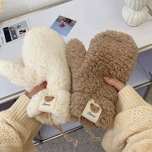 Load image into Gallery viewer, Teddy Bear Fleece Mittens - Gloves