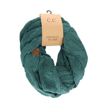 Load image into Gallery viewer, Solid Cable Knit CC Infinity Scarf