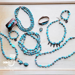 Chunky Beaded Turquoise Stone Earrings