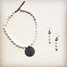 Load image into Gallery viewer, Freshwater Pearl Collar Necklace w/ Copper Scroll Pendant